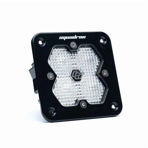 Squadron 2.0 Sport Black Flush Mount Clear LED Work/Scene Style Auxiliary Light Pod
