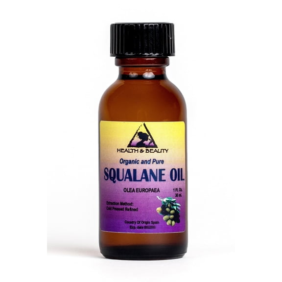 Squalane oil organic olive-derived anti-aging by H&B OILS CENTER cold press in glass bottle 1 oz