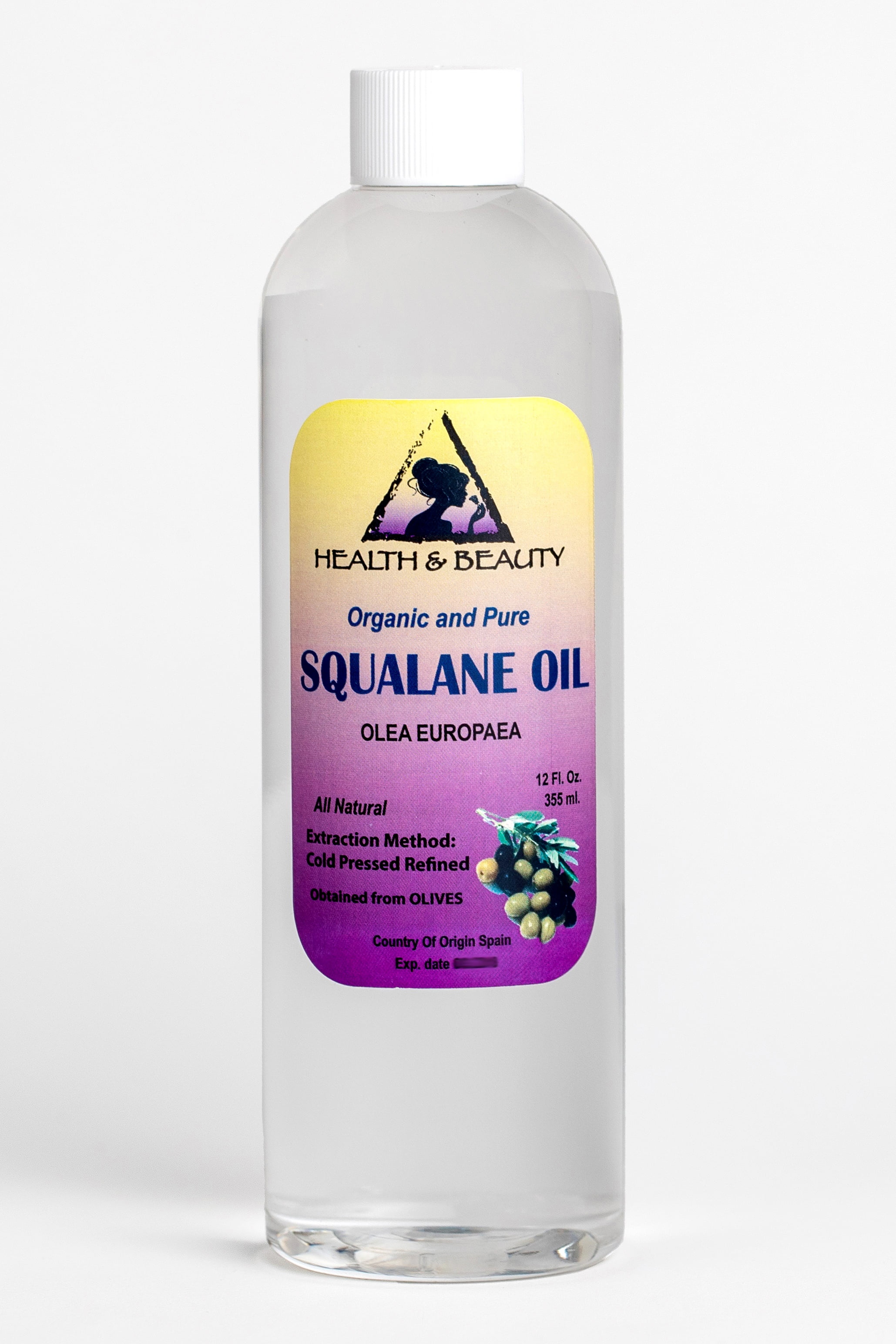 Squalane oil organic olive-derived anti-aging moisturizer cold press pure 12 oz