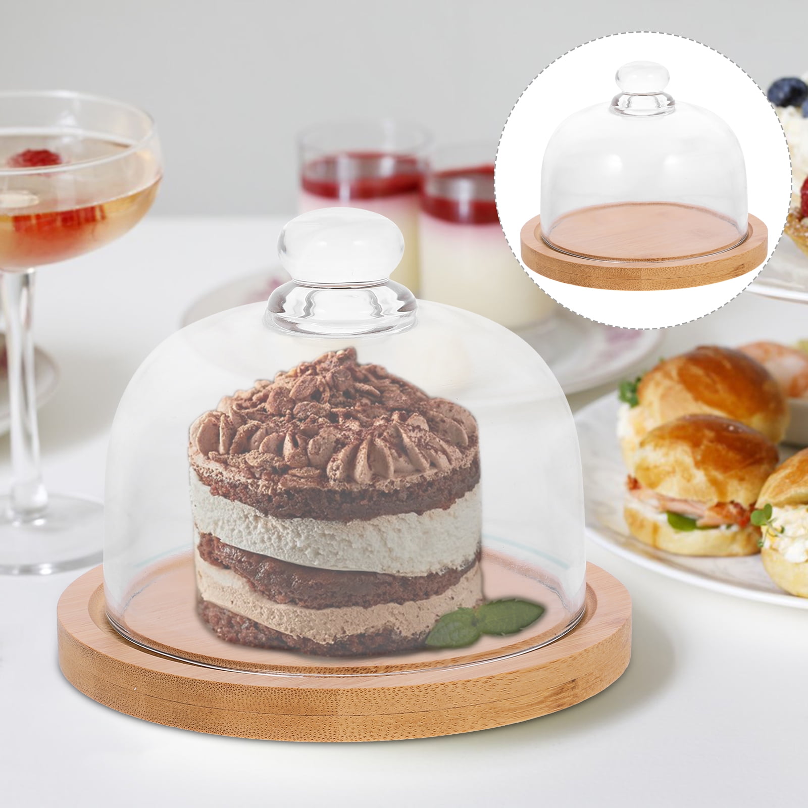 Squalise 1 Set of Household Cake Plate with Cover Cake Display Plate ...