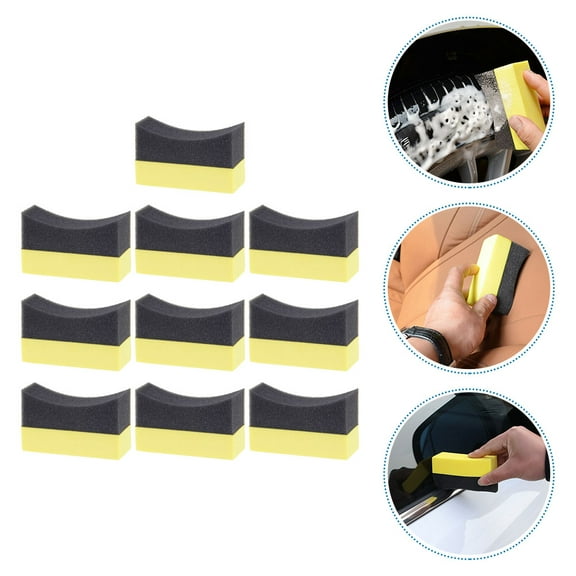 Squalise 10pcs Multifunctional Car Interior Washing Cleaning Sponge Tire Dressing Applicator