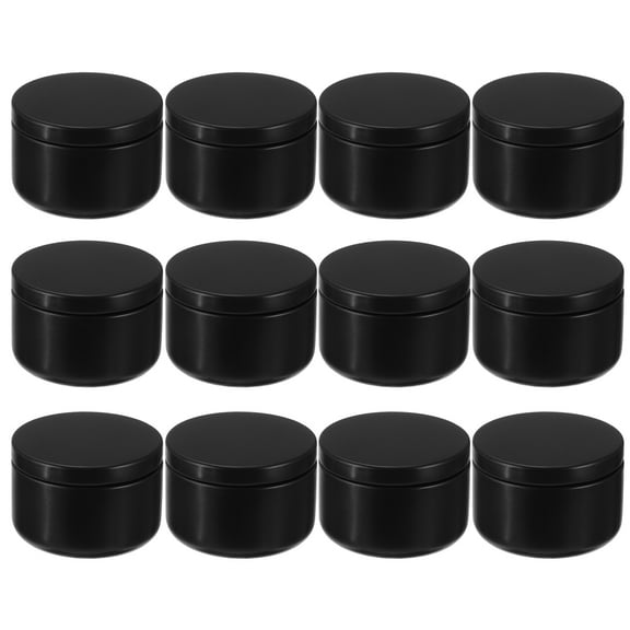Squalise 12PCS Round Candle Jars Travel Tins 50ml Candle Storage Container for Candle Making