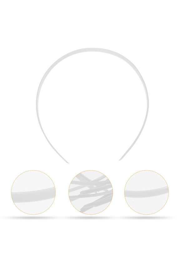 12 Plain Plastic Headbands for Hair DIY Accessories with Simple Design for Girls and Women White