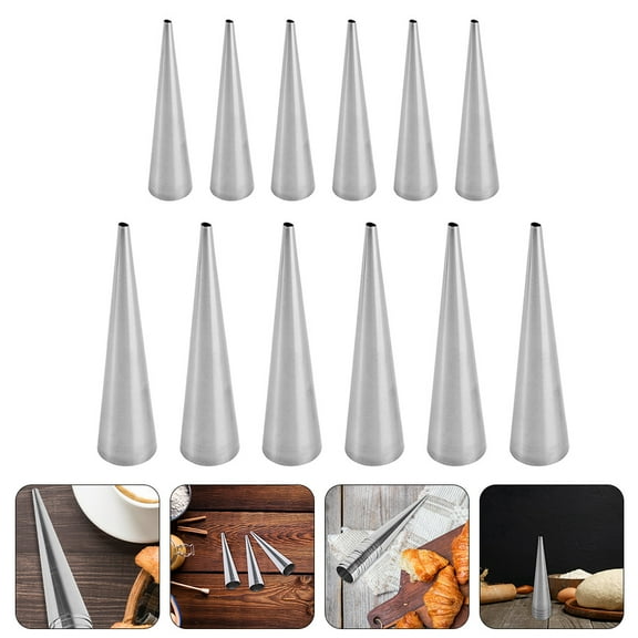 OUNONA Stainless Steel Cannoli Molds for Baking Use Reusable and Easy to Clean 12pcs