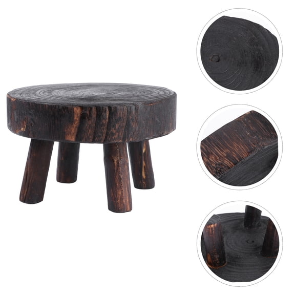 Moluckfu Mini Wood Stool Style Plastic Storage Holder Organizer Container 1 Piece Compact Design