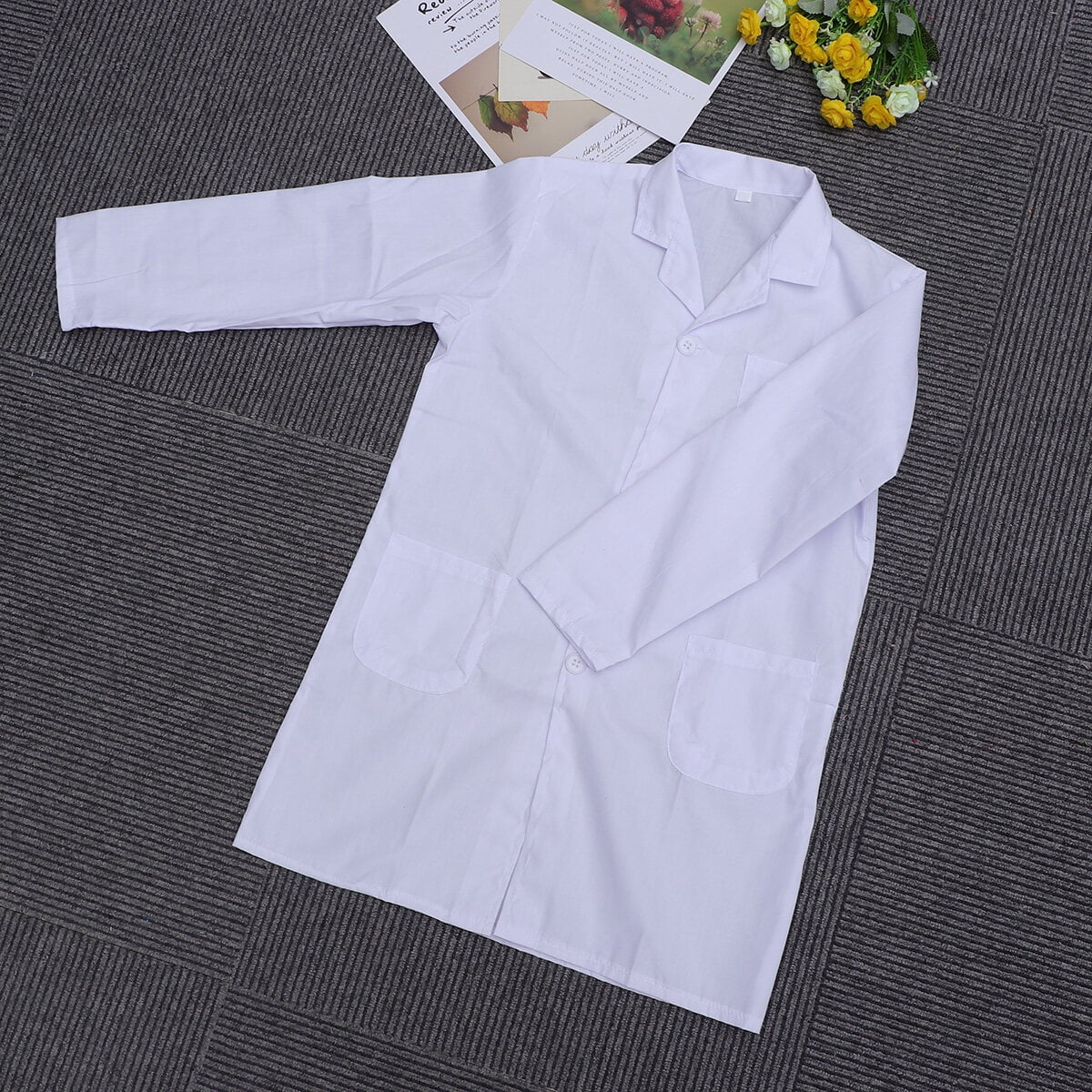 Squalise 1pc Kids Lab-gown Children's White Coats Childern Thin White Coats for Kids Proformance (Large Size)