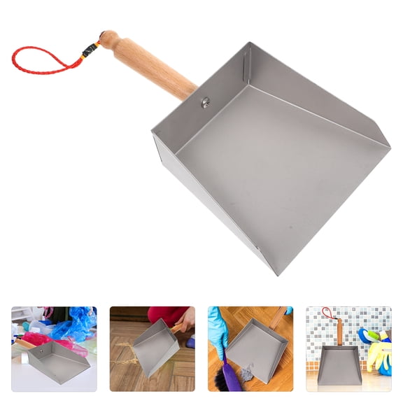 Squalise 1pc Stainless Steel Mini Desktop Dustpan Kitchen Mini Dust for Home (Silver)