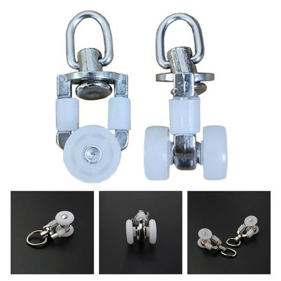 Squalise 20Pcs Curtain Track Rollers Twin Wheeled Carriers Curtain Track Silent Runner