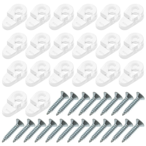 Squalise 20Pcs Glass Door Retainer Clips Glass Panel Clips Clear Mirror Holder Clips For Cabinet Door With Screws ( 302 )