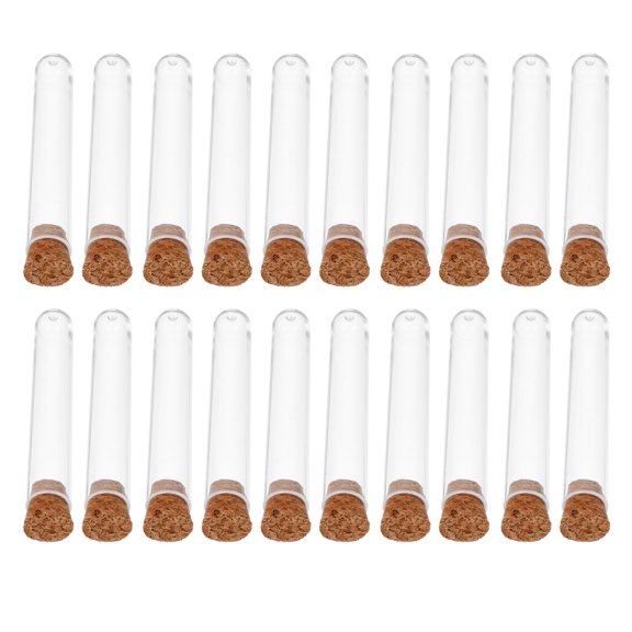 Moluckfu Smooth Surface Plastic Tubes with Corks for Scientific Storage 35Pcs