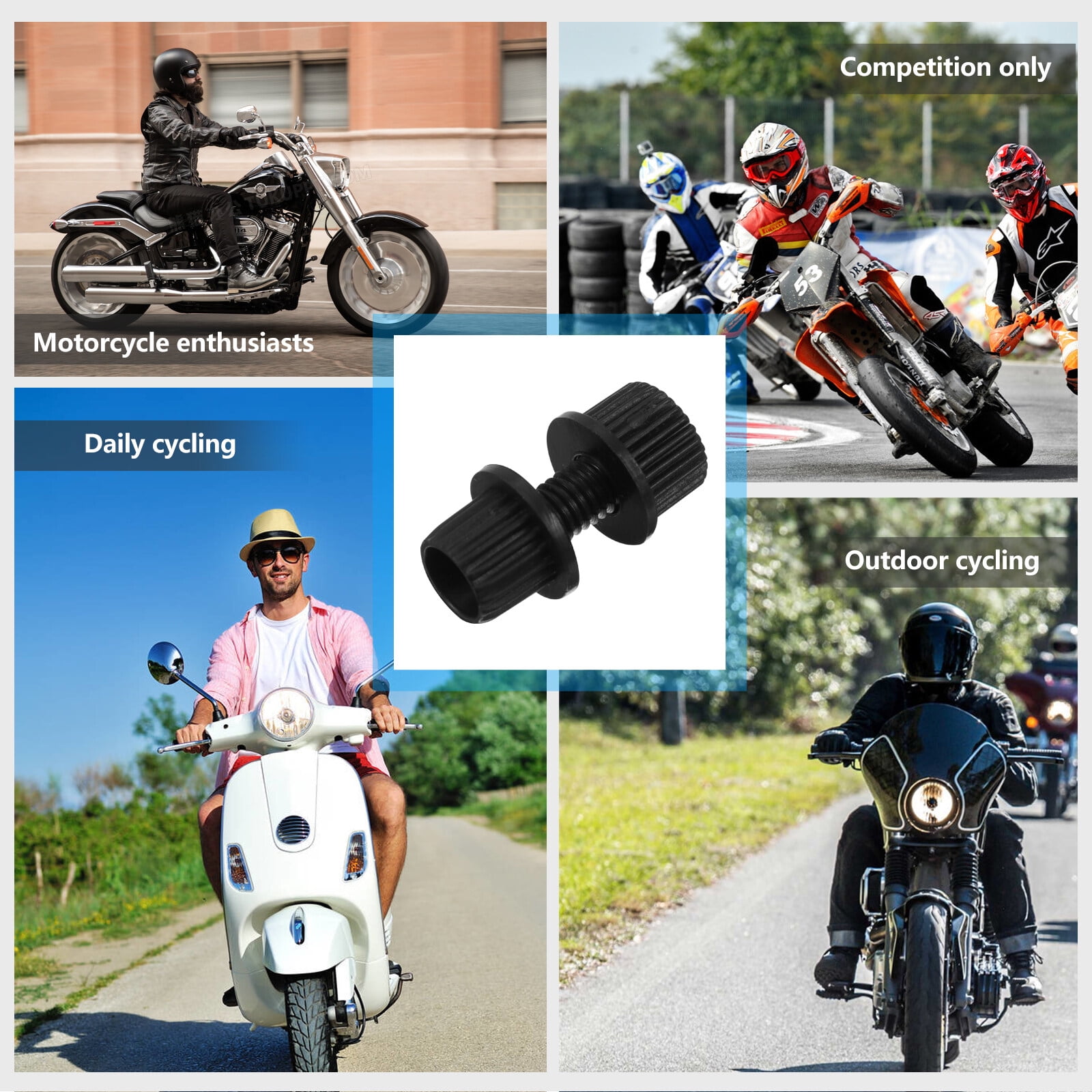 Squalise 4pcs Anti-rust Nylon License Plate Frame Bolts Screws for Motorcycle Motorbike
