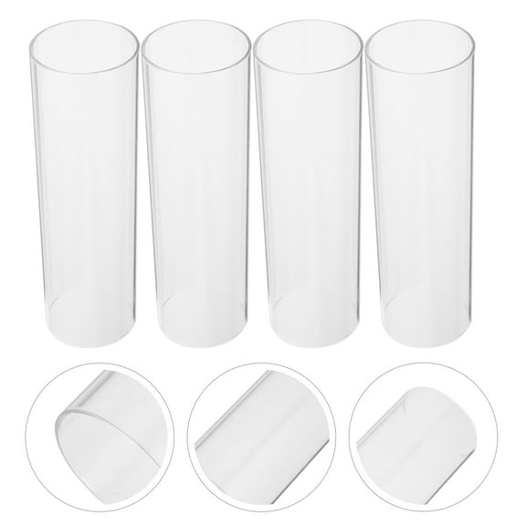 Squalise 4pcs Simple Style Glass Candle Shades Transparent Candle Cup Glass Craft Covers