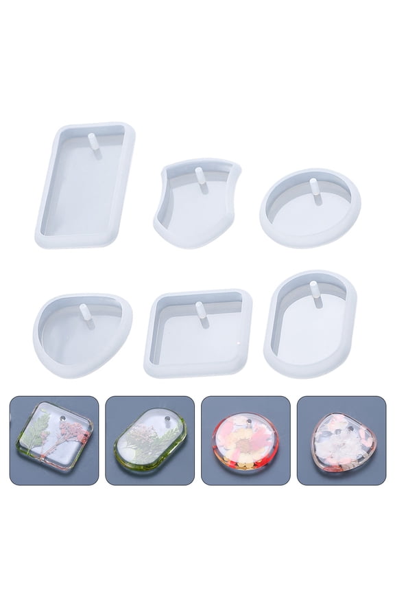 6-Pack Silicone Keychain Molds for Epoxy Resin, Easy-to-Use Pendant Molds, Keychain Craft Accessories