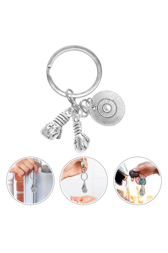 Boxing Glove Keychain Key Ring Inspirational Keychain Zinc Alloy Keychain Key Ring Pendant Men Birthday Fathers Day Gifts