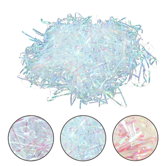 OUNONA Lafite Grass Silk Paper Shreds for Gift Decor Transparent Color Perfect for Box Fillers and Packaging 3MM