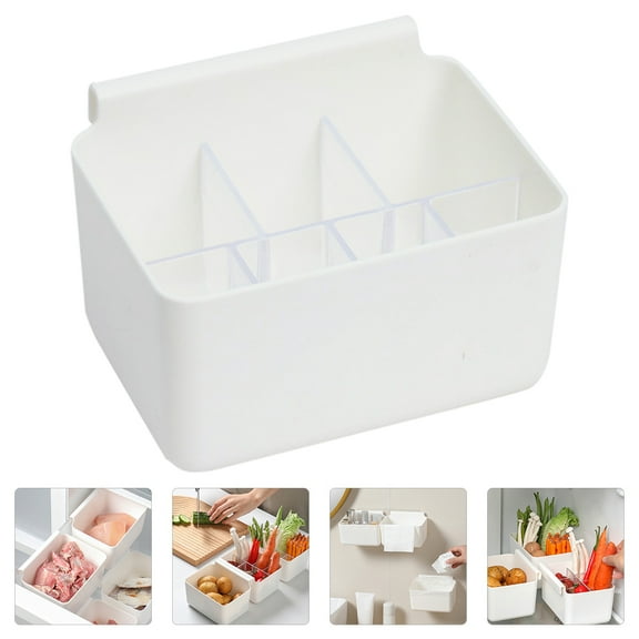 WEAVILUX White Plastic Fridge Organizer Box for Kitchen Storage, Easy to Install and Detach, and Space-Saving