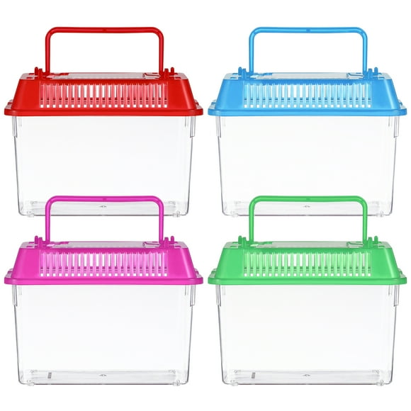 Squalise Tank with Lid: Portable Small Aquarium Tank with Handle for Turtle Gallon Betta and Small Creatures Aquarium Supplies