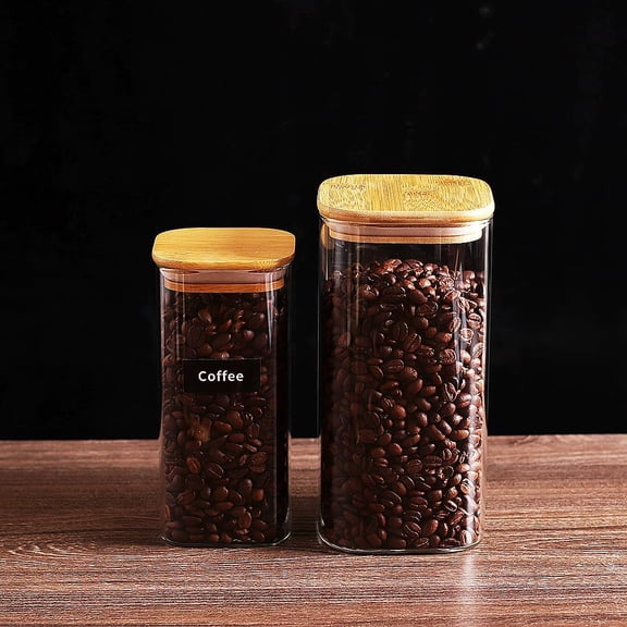 Square 10 Pack - 8.5 FL OZ (250ml) Spices Jars with Bamboo Lid, Easy to Clean-BPA Free & Durable -Try filling with Tea, Herbs,Beans, Gifts, Wedding Party Favors, DIY and more