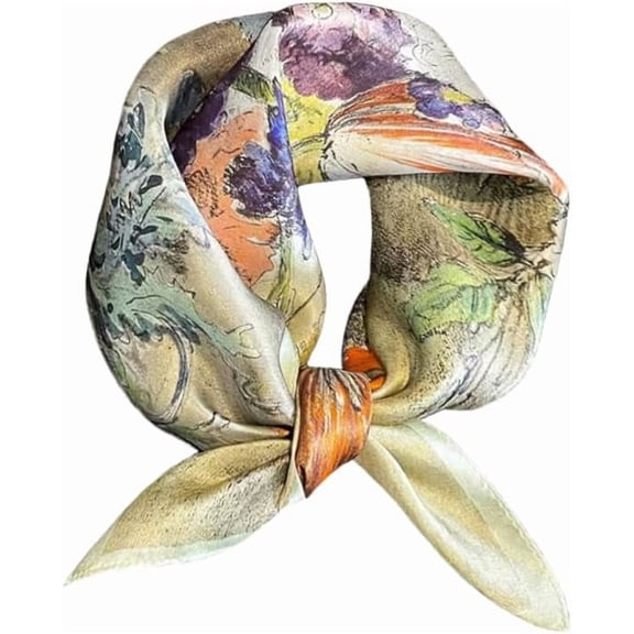 Square 100% Mulberry Silk 21'' x 21'' Hair Scarf Head Sleeping Wrap Satin Head Scarf for Women