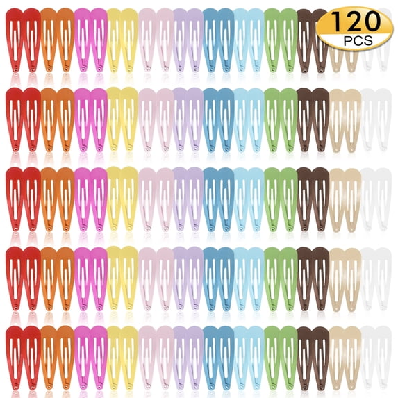 Square 120 Pack Colorful Hair Clips ,Non-Slip Snap Clips for Women & Girls ,Durable Hairpins for Thick Hair, Updos, Braids & Buns ,Secure Hold, Snag-Free Design(12 Colors)