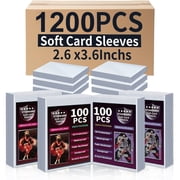 Square 1200 Counts Clear Card Sleeves - Ultra Soft Plastic Protectors for Standard Trading Cards, MTG, Sports & Game Cards, Durable & Resealable Storage for Collectors