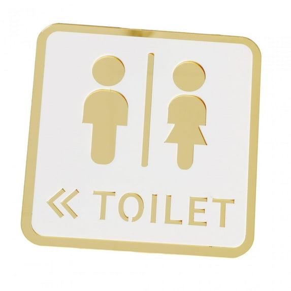 Square 12cm Bathroom Sign Acrylic Washroom Plaque Door Signage Decor Bathroom Symbols for Homes, Hotels, Shops, Parking Lots , Style C