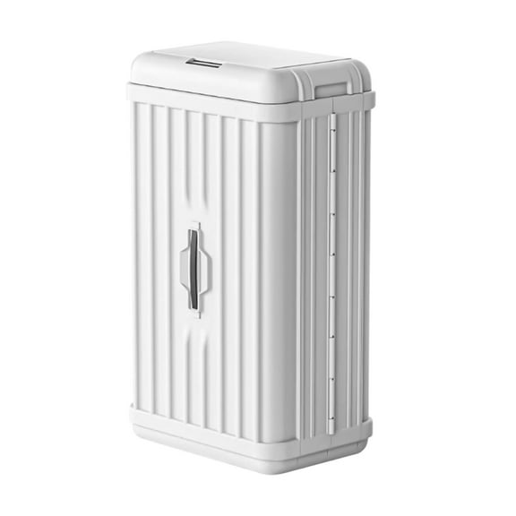 Square 13 Gallon Trash Can with lid Sensor Tall Kitchen touchless Automatic Trash bin Garbage can Electric White Modern Trash can for Home, Office, Hotel 3AA 13.2 Gallon