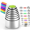 thumbnail image 1 of Square 17-Piece Measuring Cups and Magnetic Spoons Set, 8 Stainless Steel Measuring Cups, 8 Double-Sided Magnetic Measuring Spoons & 1 Leveler for Cooking and Baking, 1 of 8
