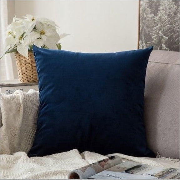 Square 18''x18'' Velvet Solid Colors Throw Pillow (With or Without Inserts)