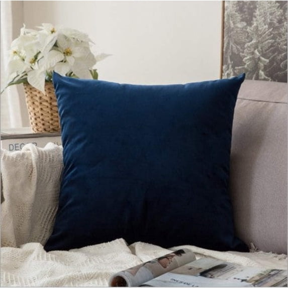 Set of 2 Velvet Solid Colors Throw Pillow Covers (With or Without Inserts)