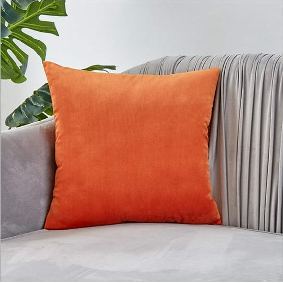 Set of 2 Velvet Solid Colors Pillow Covers (With or Without Inserts)