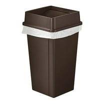 Square 25 Gallon Waste Bin with Swing Lid, Heavy-Duty Trash Can, Commercial Garbage Bin, Durable Waste Container, Recycling Bin, Plastic Wastebasket for Office, Kitchen, Garage, Restaurants