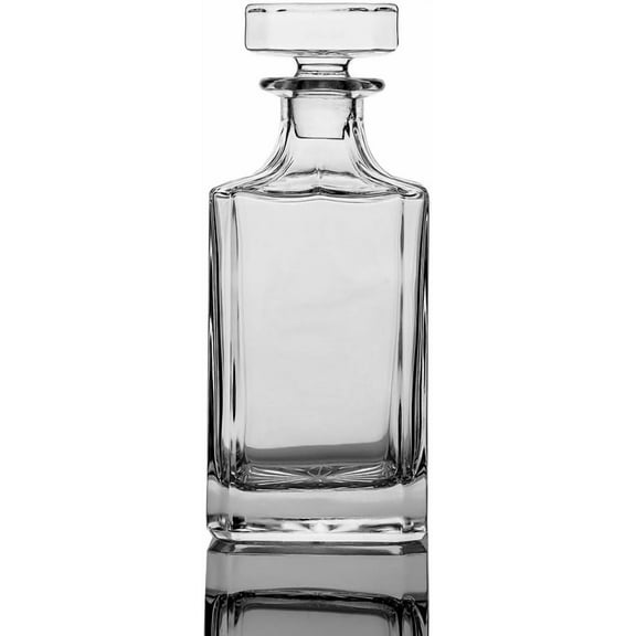 Square 25oz Whiskey Decanter with Glass Stopper