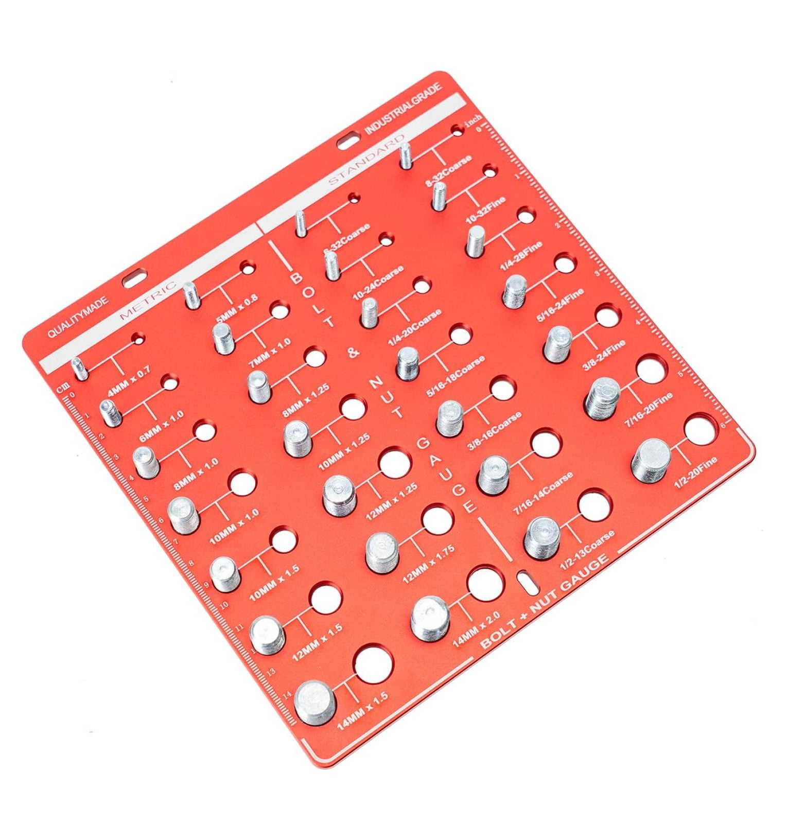 Square 28 Bolt and Nut Identifier Gauge, Nut and Bolt Thread Checker