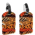 thumbnail image 1 of Square 2Pack PU Leather Abstract Animal Skin Cruise Luggage Tag with Privacy Cover and Name ID Tag for Travel Handbags Backpacks Luggage Tags, 1 of 6