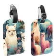 thumbnail image 1 of Square 2Pack PU Leather Alpaca Cruise Luggage Tag with Privacy Cover and Name ID Tag for Travel Handbags Backpacks Luggage Tags, 1 of 6