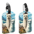 thumbnail image 1 of Square 2Pack PU Leather Alpaca Cruise Luggage Tag with Privacy Cover and Name ID Tag for Travel Handbags Backpacks Luggage Tags, 1 of 6