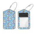thumbnail image 1 of Square 2Pack PU Leather Alpaca Cruise Luggage Tag with Privacy Cover and Stainless Steel Ring - Suitable for Travel Handbags Backpacks Luggage Tags, 1 of 6