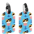thumbnail image 1 of Square 2Pack PU Leather Anchor Cruise Luggage Tag with Privacy Cover and Name ID Tag for Travel Handbags Backpacks Luggage Tags, 1 of 6
