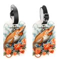 thumbnail image 1 of Square 2Pack PU Leather Anchor Fish Cruise Luggage Tag with Privacy Cover and Name ID Tag for Travel Handbags Backpacks Luggage Tags, 1 of 6
