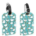 thumbnail image 1 of Square 2Pack PU Leather Animal Goose Cruise Luggage Tag with Privacy Cover and Name ID Tag for Travel Handbags Backpacks Luggage Tags, 1 of 6