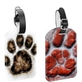 thumbnail image 1 of Square 2Pack PU Leather Animal Paw Prints Cruise Luggage Tag with Privacy Cover and Name ID Tag for Travel Handbags Backpacks Luggage Tags, 1 of 6