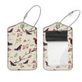 thumbnail image 1 of Square 2Pack PU Leather Bird Blossoming Flowers Cruise Luggage Tag with Privacy Cover and Stainless Steel Ring - Suitable for Travel Handbags Backpacks Luggage Tags, 1 of 6