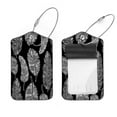thumbnail image 1 of Square 2Pack PU Leather Boho Bohemia Cruise Luggage Tag with Privacy Cover and Stainless Steel Ring - Suitable for Travel Handbags Backpacks Luggage Tags, 1 of 6