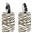 thumbnail image 1 of Square 2Pack PU Leather Brown Zebra Cruise Luggage Tag with Privacy Cover and Name ID Tag for Travel Handbags Backpacks Luggage Tags, 1 of 6