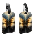 thumbnail image 1 of Square 2Pack PU Leather Butterfly Cruise Luggage Tag with Privacy Cover and Name ID Tag for Travel Handbags Backpacks Luggage Tags, 1 of 6