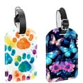 thumbnail image 1 of Square 2Pack PU Leather Butterfly Cruise Luggage Tag with Privacy Cover and Name ID Tag for Travel Handbags Backpacks Luggage Tags, 1 of 6