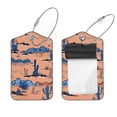 thumbnail image 1 of Square 2Pack PU Leather Cactus Cruise Luggage Tag with Privacy Cover and Stainless Steel Ring - Suitable for Travel Handbags Backpacks Luggage Tags, 1 of 6