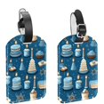 thumbnail image 1 of Square 2Pack PU Leather Candle Cruise Luggage Tag with Privacy Cover and Name ID Tag for Travel Handbags Backpacks Luggage Tags, 1 of 6