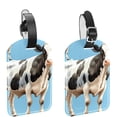 thumbnail image 1 of Square 2Pack PU Leather Cartoon Cow Cruise Luggage Tag with Privacy Cover and Name ID Tag for Travel Handbags Backpacks Luggage Tags, 1 of 6